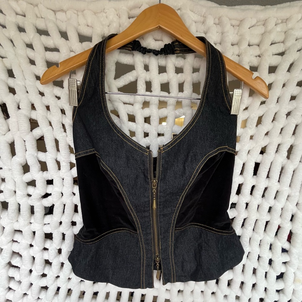 VINTAGE HALTER NECK DOUBLE ZIP